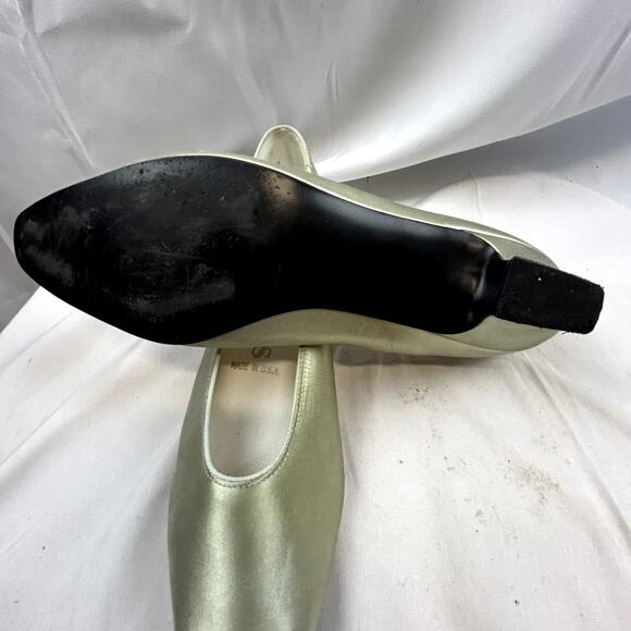 Dyeables by Highlights Vintage Size 8 Made USA Pump heels light Gold - Picture 11 of 14